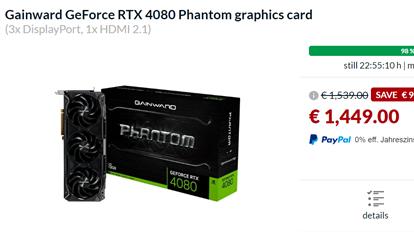 RTX 4080跌破建议零售价：太贵 用户等RX 7900