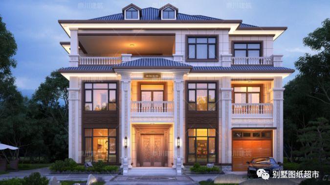 大气新中式带车库别墅，16×12米，典雅大气，住起来舒心顺意