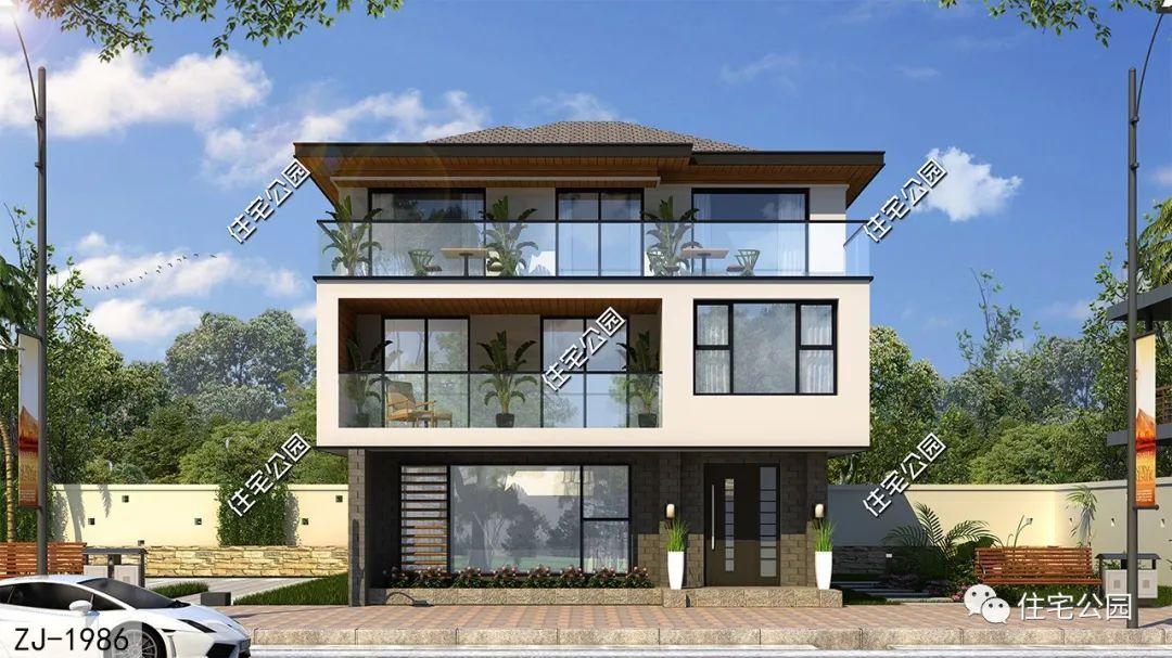 9×11小面宽的三层现代别墅，大客厅+大主卧更舒适