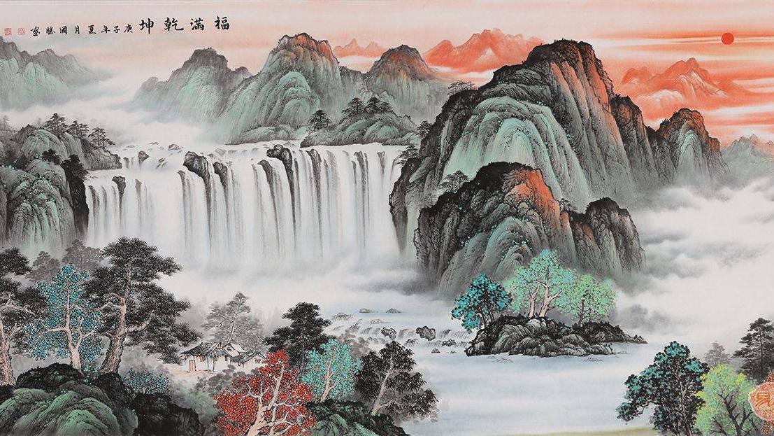 客厅墙面挂什么字画 一幅精美山水画点亮一面墙