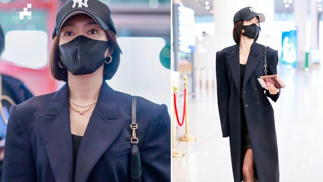 秦岚|女神秦岚机场大秀细腰，穿黑丝袜长腿太性感