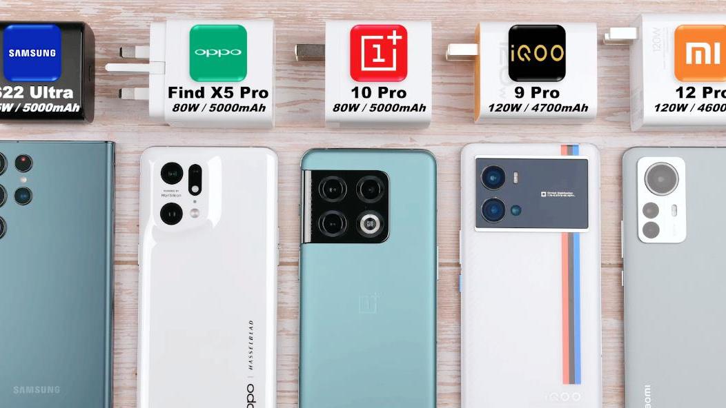iqoo|5款高端手机充电对比，恭喜你！iQOO9Pro，速度一骑绝尘
