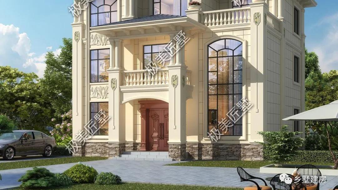 三层简欧风别墅，细节满满让人心动，回家建房就选它