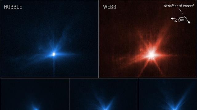 韦伯和哈勃共同观测撞击小行星之后的影响，有用的数据实在太多啦