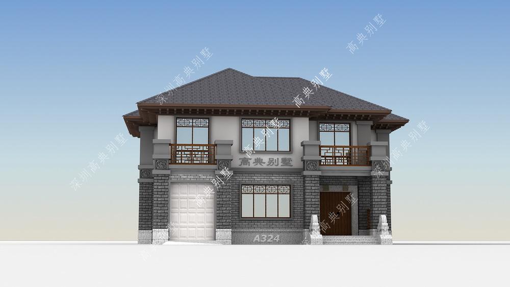 带车库的中式别墅，创新两层住宅新风格，雅韵的氛围很是独特