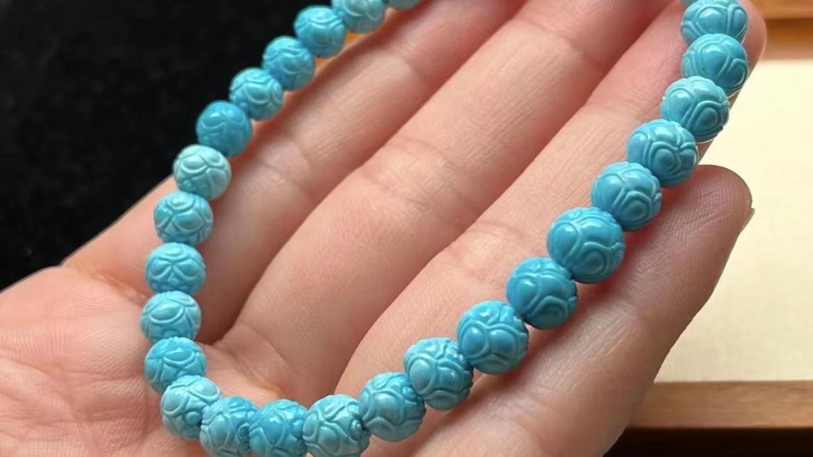 飘花翡翠|绿松石莲花珠以及佩戴寓意~
