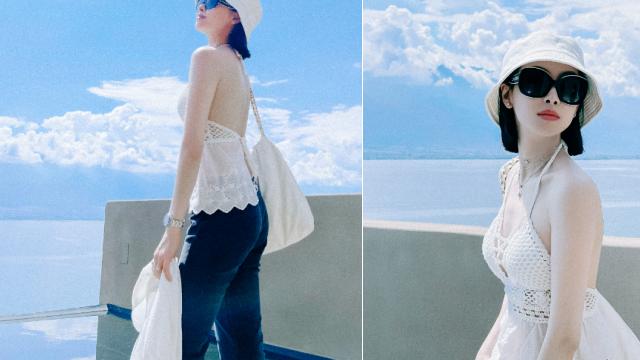 宋茜|宋茜穿露背装玩性感！阳光下皮肤白皙细腻，手戴5万手表显高贵