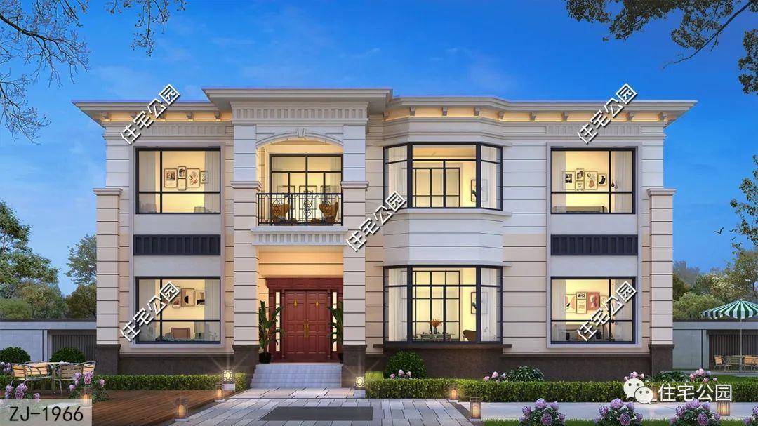 17×9米平屋顶二层简欧，7间卧室人再多也住得下