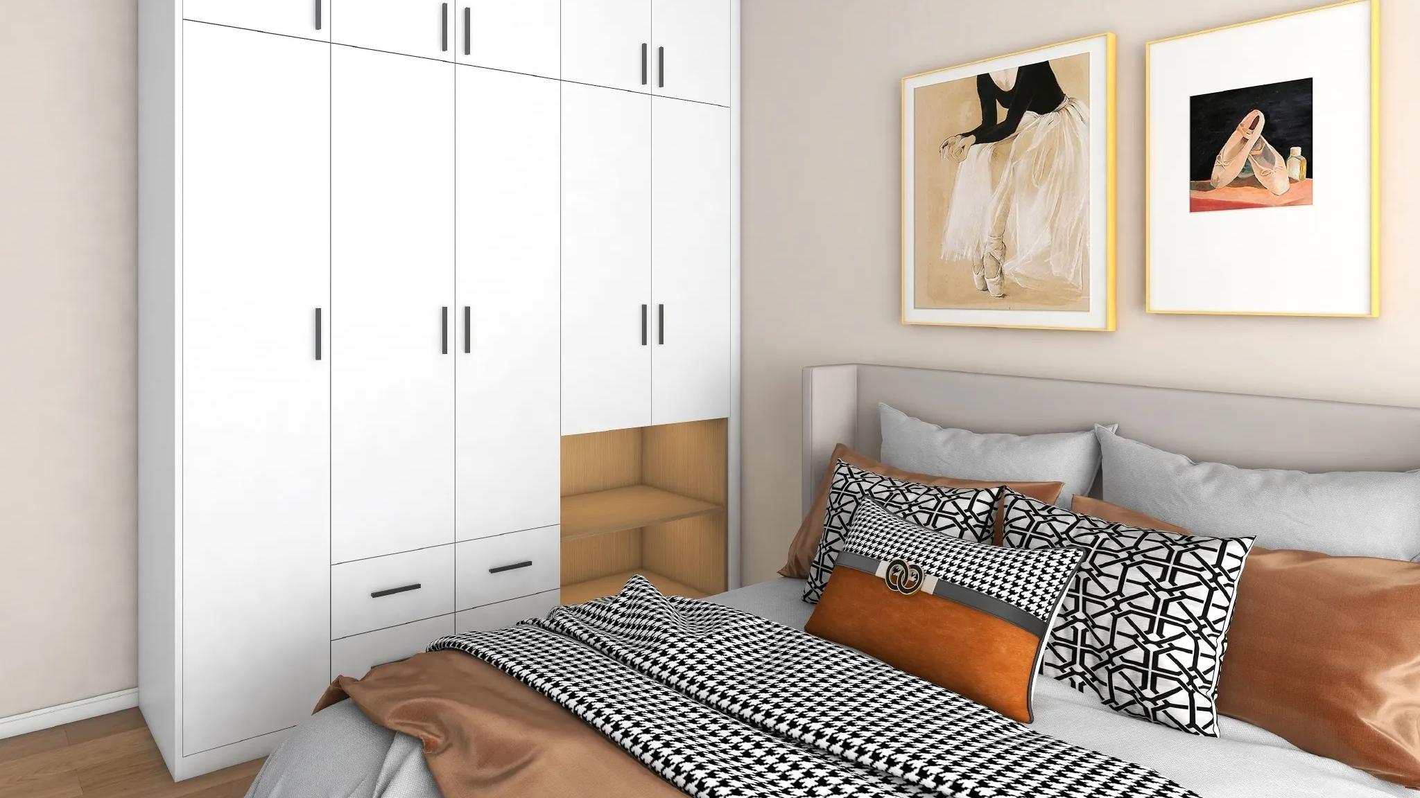 衣柜要不要安装到顶？在衣柜顶上加一圈石膏线，既美观又实用