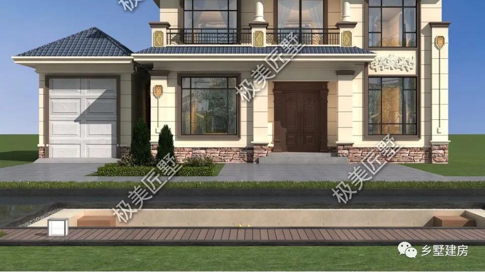 农村建房，17.34X11.44米二层简欧惊艳亮相，烹牛宰羊来相贺