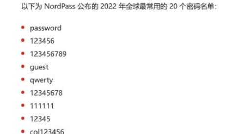 零售业|2022全球最常用密码名单：password成全球最常用密码