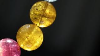 碧玺|老坑碧玺大颗粒圆珠13颗单珠手串