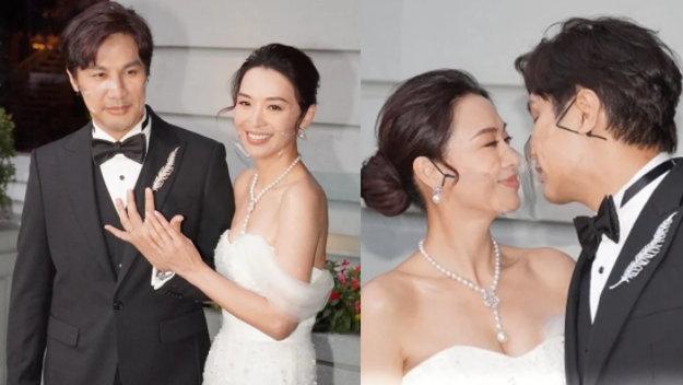 陈炜|陈炜出嫁，穿水晶婚纱配珍珠首饰，医生老公承诺照顾一生一世