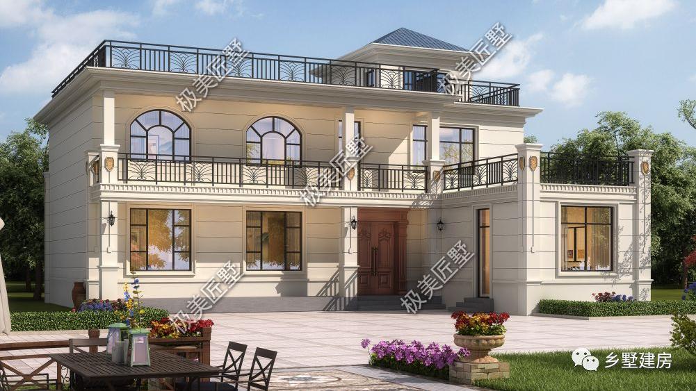 16.5X17.75米, 厨房另设偏房的设计，不影响整体布局干净又卫生