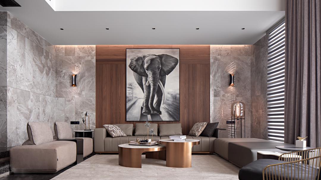 墅居意式轻奢，原始橡木的视觉冲击力