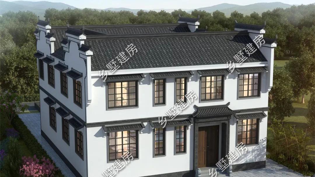 老家房子这样建，一层商用诊所二层是家，徽派风格典雅有气质