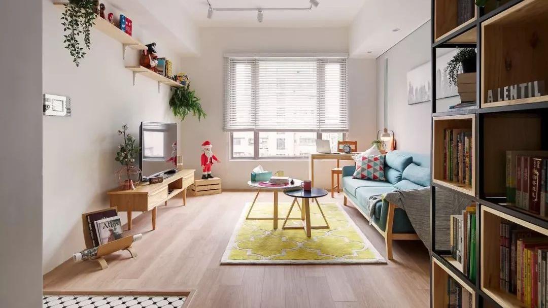 64平二居老房疯狂改造，拒绝无趣，色彩搭配满分！