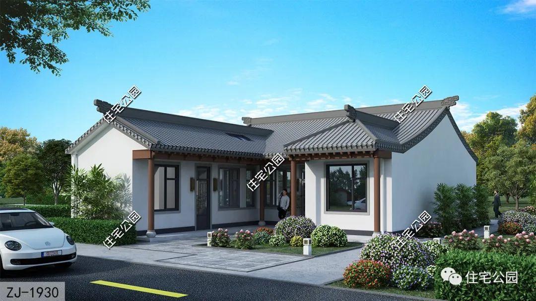 12×17米东西墙无窗的中式小院，庭院设计增加采光效率