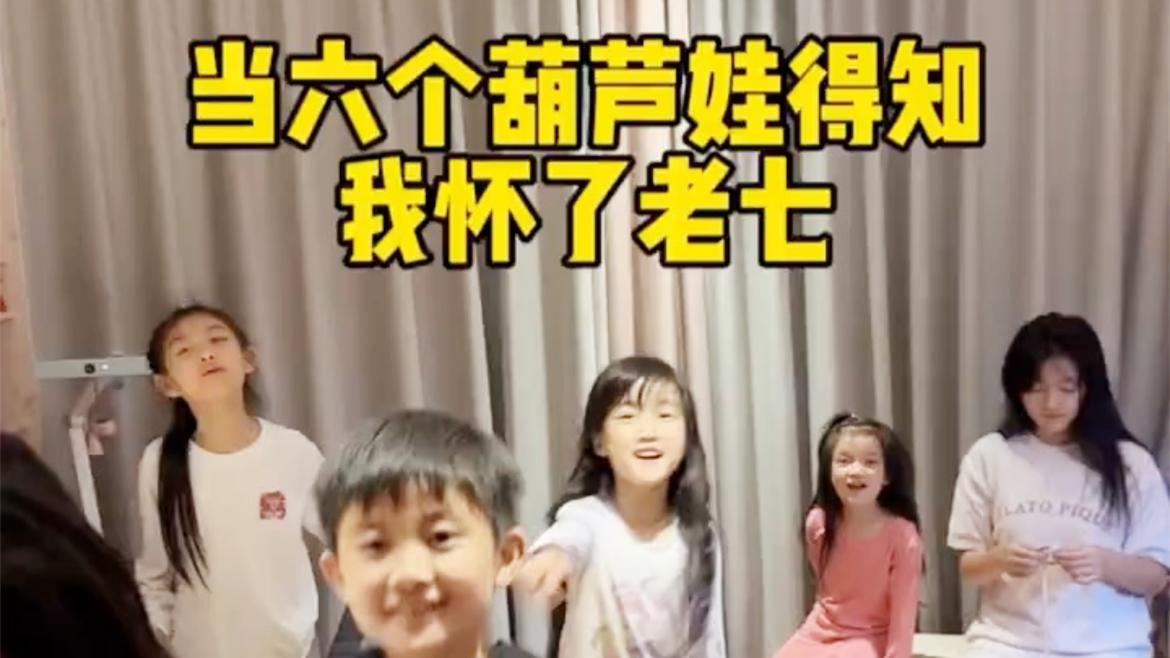 网红梦洁官宣怀第七胎！玩具房间高达百平，六个儿女态度各不一