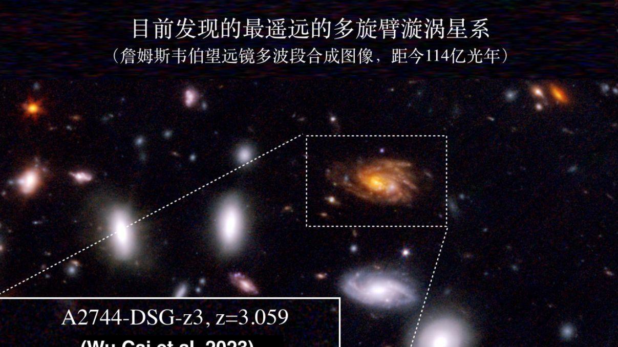 清华大学天文系认证宇宙迄今最早期的多旋臂漩涡星系