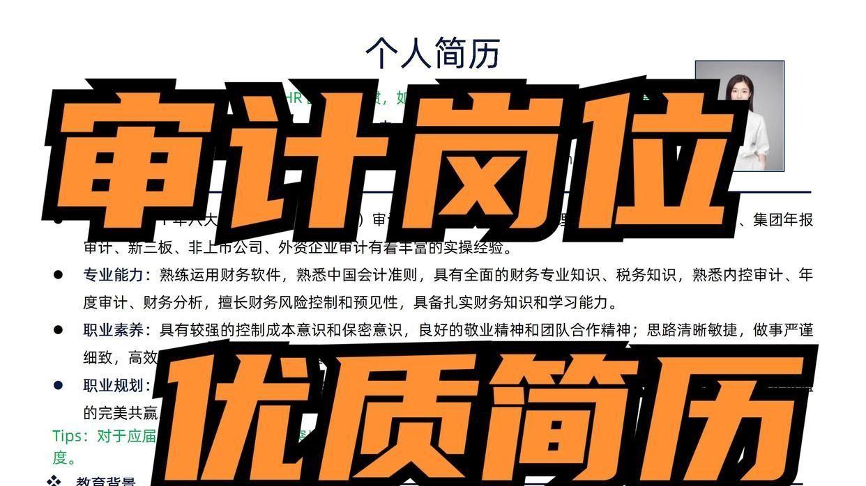 求职简历|资深HR指导-审计岗位优质简历范文求职简历模板