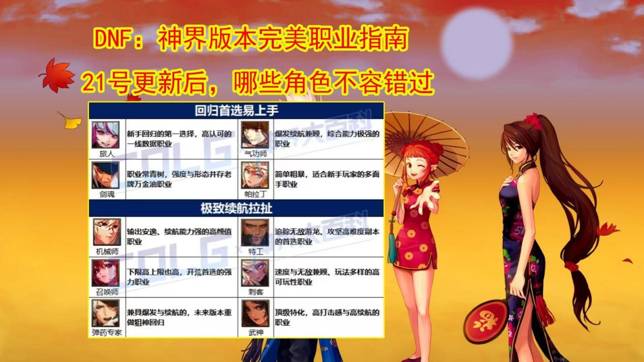 DNF：21号神界更新后，完美职业指南，4大角色不容错过