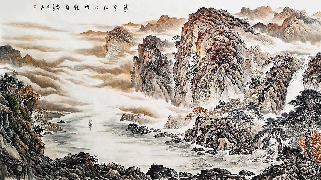 逆水寒|办公室怎么装饰好？要挂就挂名家赵洪霞山水画