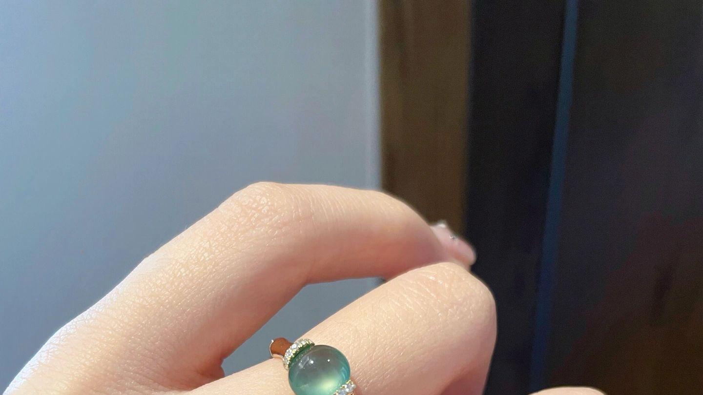 珍珠|戴一次心动一万次的竹节翡翠戒指