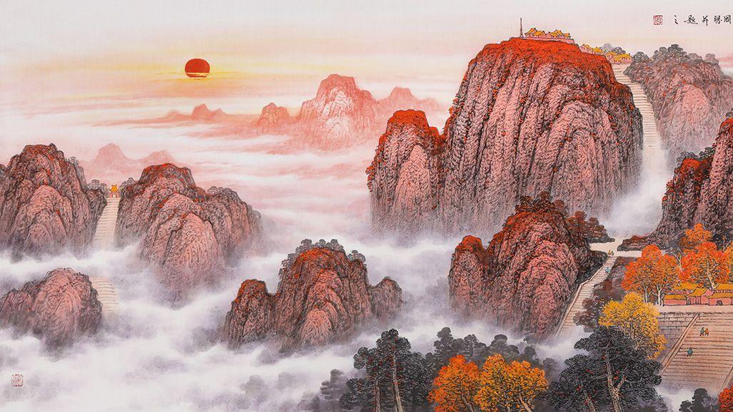 山水画|李国胜经典山水画 挂在办公室里 尽显身份品味