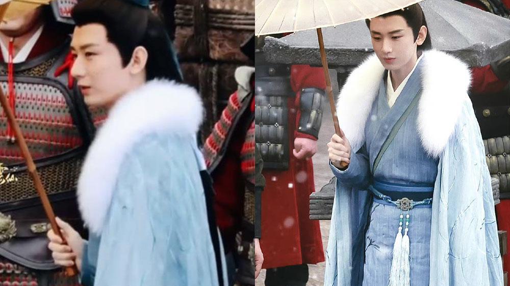 孙怡|《英雄志》成毅毛领造型贵气，破烂乞丐装好帅，撑伞背影美如画！