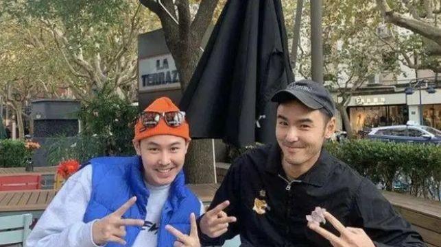 阮经天|上海街头偶遇阮经天，手持电子烟动作熟练，与弟弟同框酷似双胞胎