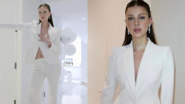 谢霆锋|妮可拉晒近照，深V西装秀细腰！富家千金气质，与贝嫂关系和好