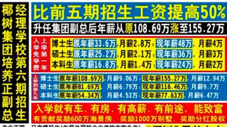 椰树招工独树一帜，本科生月薪2万起步，就是要求实在是有点高