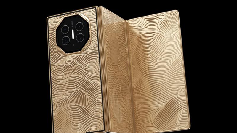 真豪横！黄金版华为三折叠手机突然发布！真卖10万