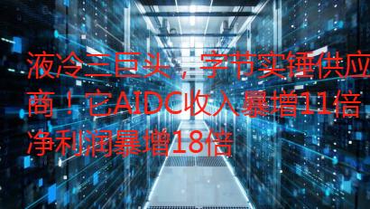 液冷三巨头，字节实锤供应商！它AIDC收入增11倍，净利润暴增18倍