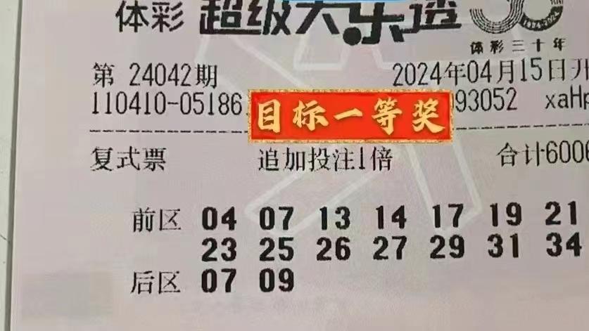 大乐透24042期晒票，新的一周有无限的希望和机遇，加油，追梦人