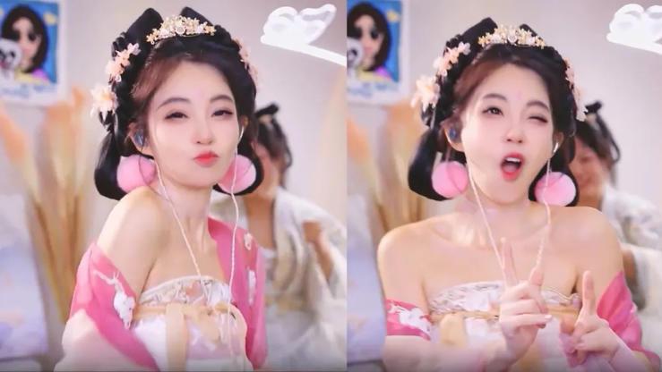 冯提莫COS妲己，露香肩热舞！直播玩游戏整活遭骂，网友：遇到你真倒霉！