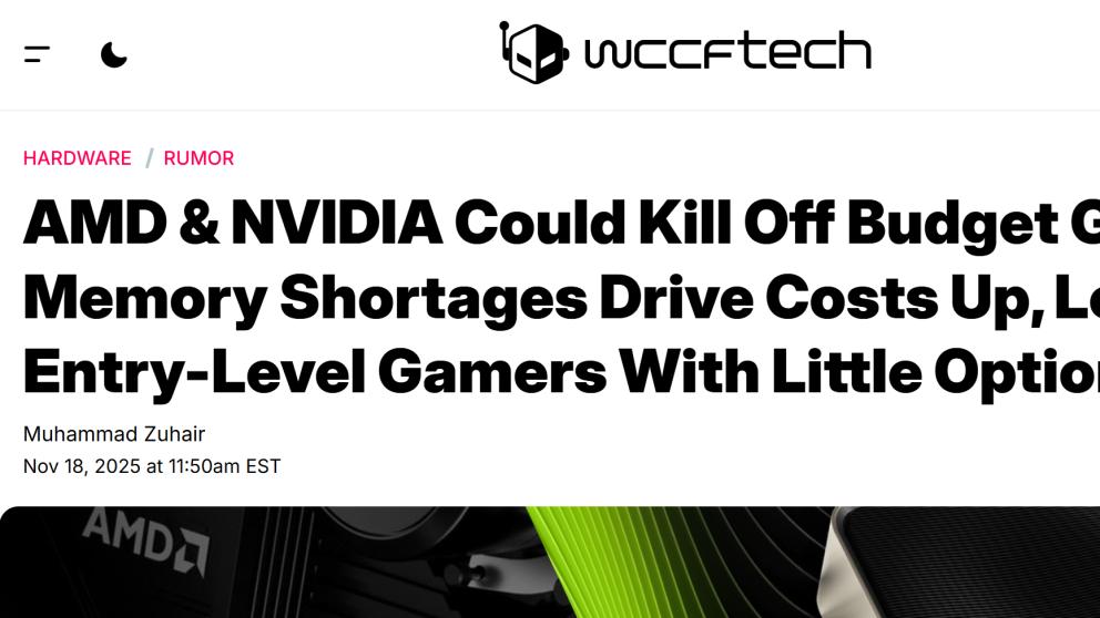 內(nèi)存供應(yīng)短缺，英偉達(dá)、AMD中低端游戲顯卡或面臨停產(chǎn)
