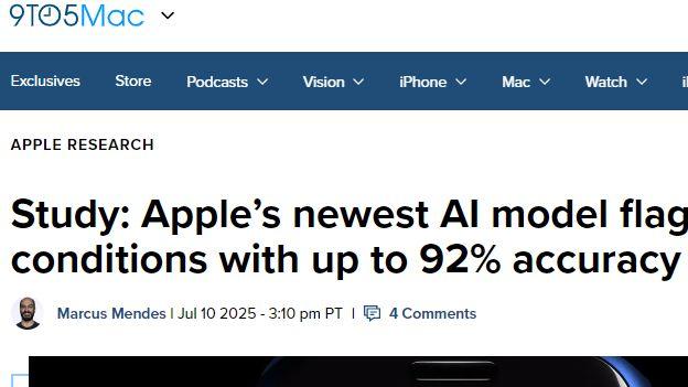 苹果AI新模型问世：怀孕检测准确率92%
