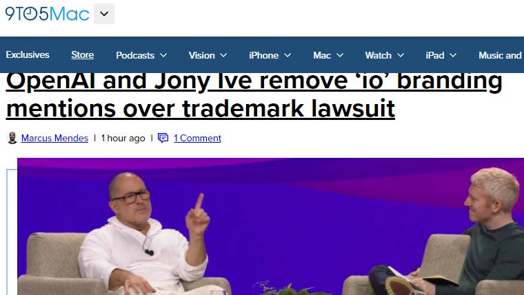 “io”品牌宣传下线，OpenAI与苹果前首席设计师合作遇波折