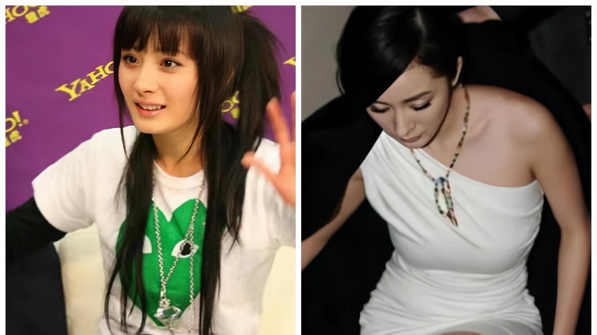 杨幂尝试白丝造型，网友表示：腿型很美，但是发型很像谢广坤媳妇