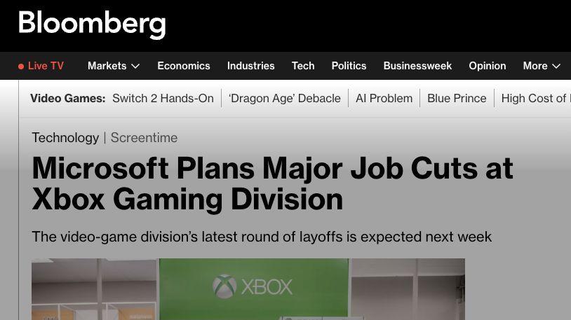 微软Xbox部门启动第四轮大规模裁员 重组风暴席卷游戏业务