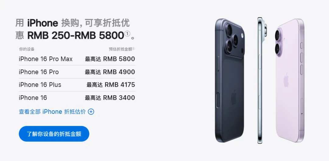 苹果以旧换新政策大更新：多款小米、华为机型加入