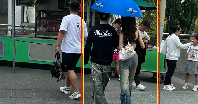 国外街头偶遇黄晓明约会，女伴身材火辣不输前妻，背香奈儿很亲昵
