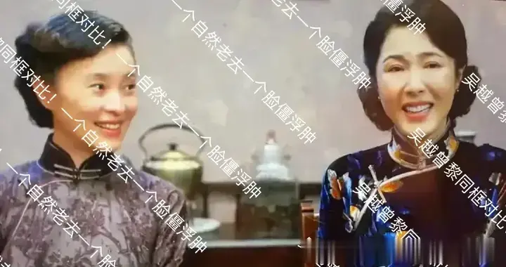 吴越曾黎同框对比！一个自然老去一个脸僵浮肿，不是没皱纹就年轻