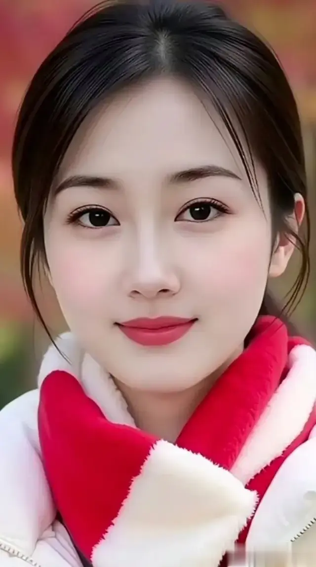 女神的双眸如秋水般清澈，微微一笑如春风拂面，令人心旷神怡