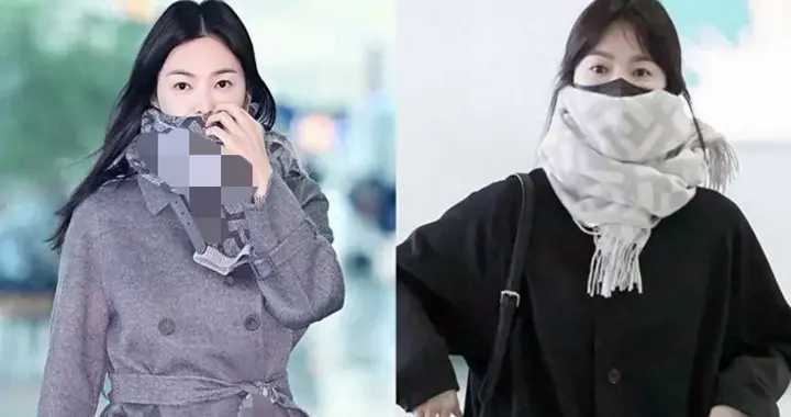 161的宋慧乔又带火了一种秋冬新穿法：长款大衣+围巾，显高又时髦