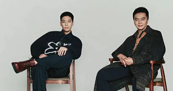 许亚军和儿子同框拍摄时尚大片，这是他和前妻何晴的孩子，叫许何