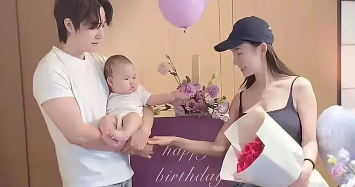 张檬为老公庆37岁生日，抱娃亲吻秀恩爱，产后身材逆袭反杀孕前