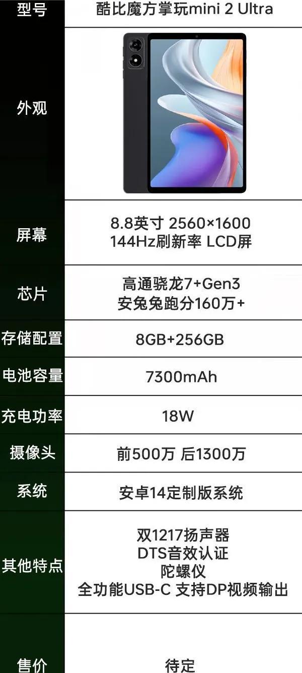 硬件配置不错，国产8寸小平板又添新产品